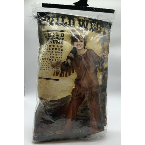 WILD WEST Child Frontierman Costume Size Medium Faux Suede Fringe - Picture 1 of 3